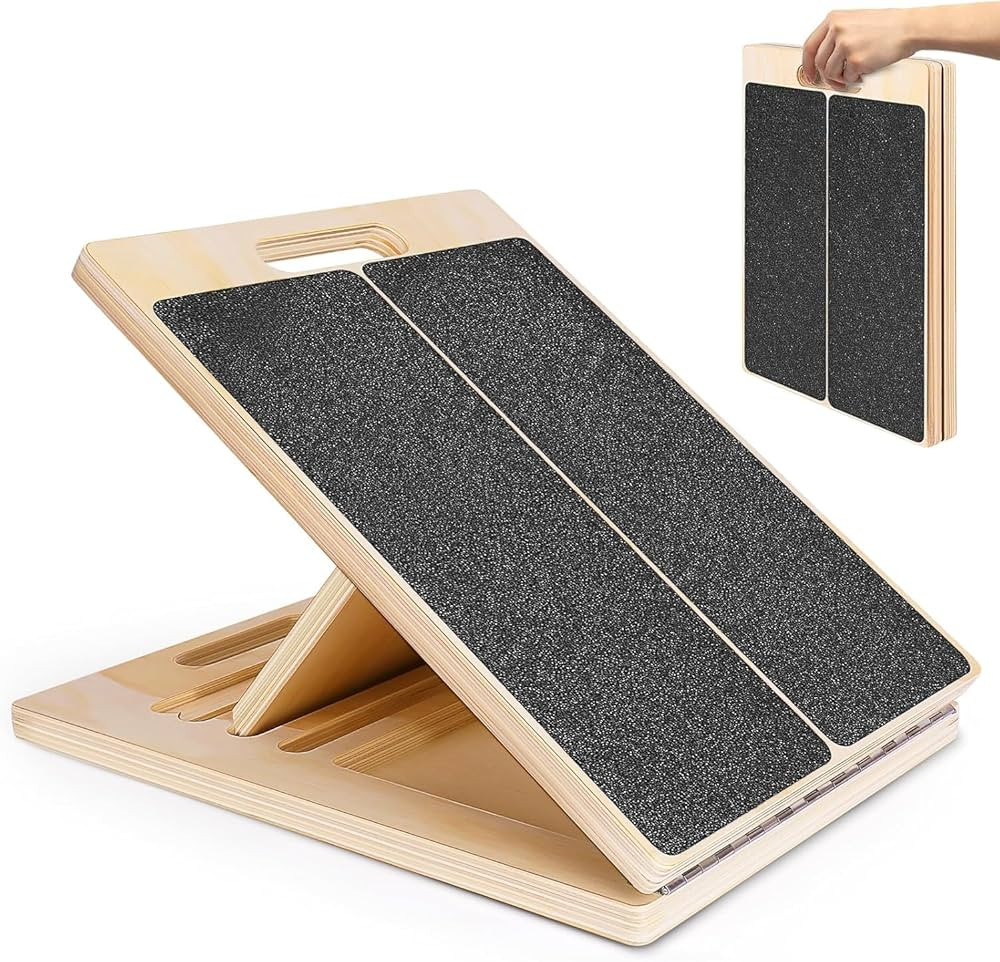 Portable Wooden Slant Board for Calf Stretching Squats Calf Stretcher Pilates Physical Therapy Eq... | Amazon (US)