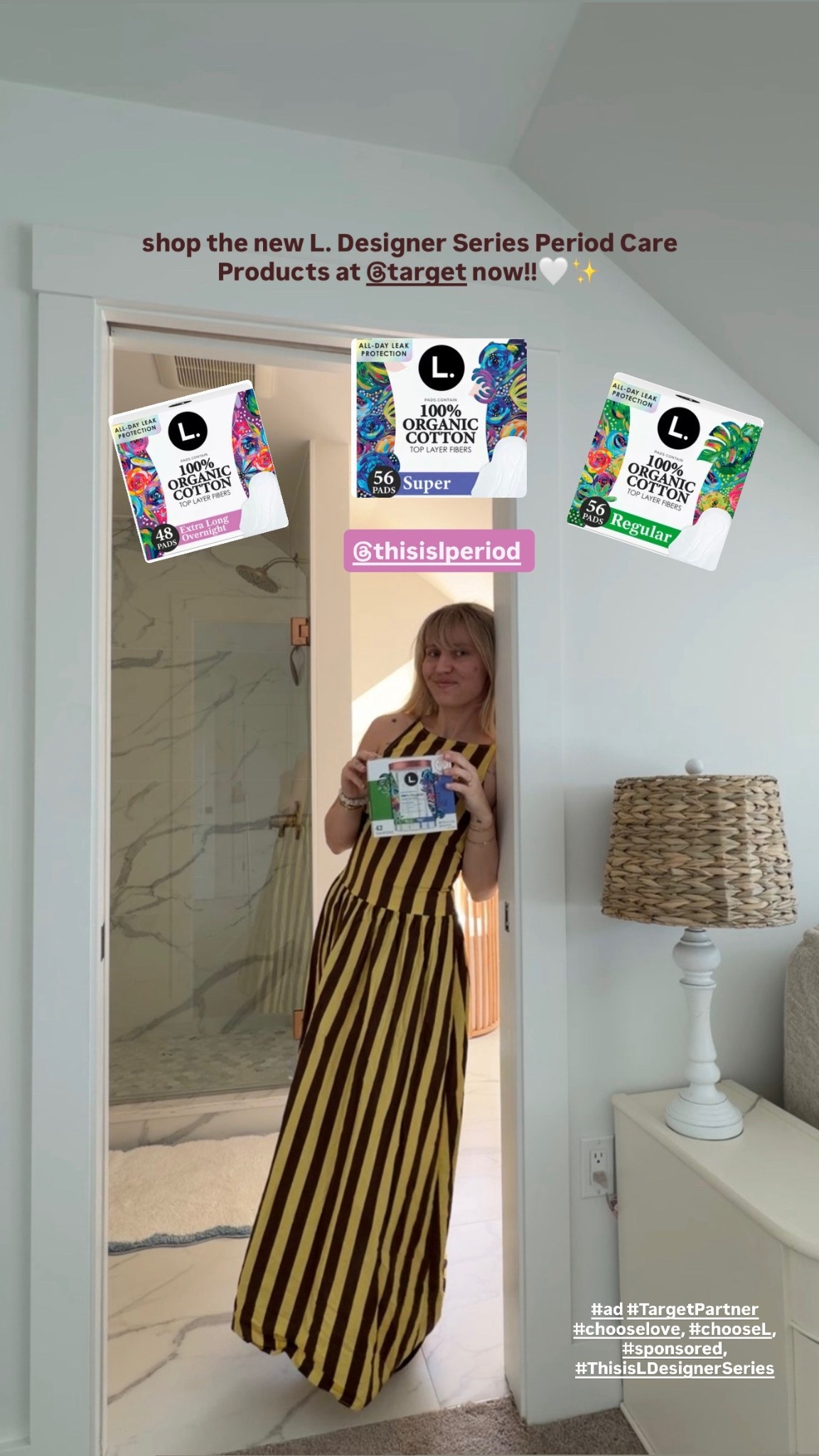 
#ad New house = new and better products 🤭🤍✨!! @thisislperiod just launched their new Designer Series Period Care products - available exclusively at @target !
 #TargetPartner #chooselove, #chooseL, #sponsored, #ThisisLDesignerSeries