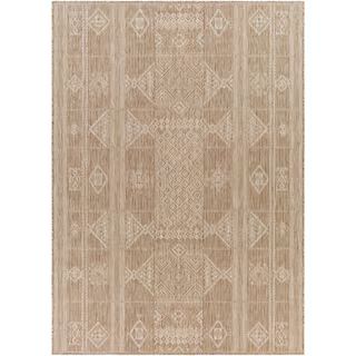 Ansted Tan 9 ft. x 12 ft. Global Indoor/Outdoor Area Rug | The Home Depot