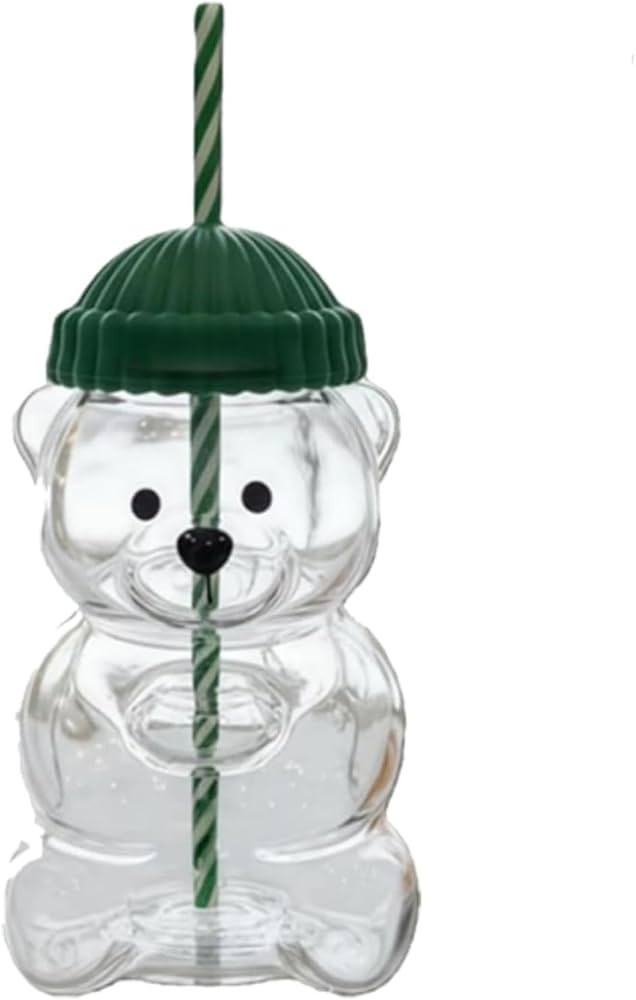2025 New Bear Straw Cup, Bear Cup With Straw, Teddy Bears Glass Cups With Lid, Glass Cups, Cute M... | Amazon (US)