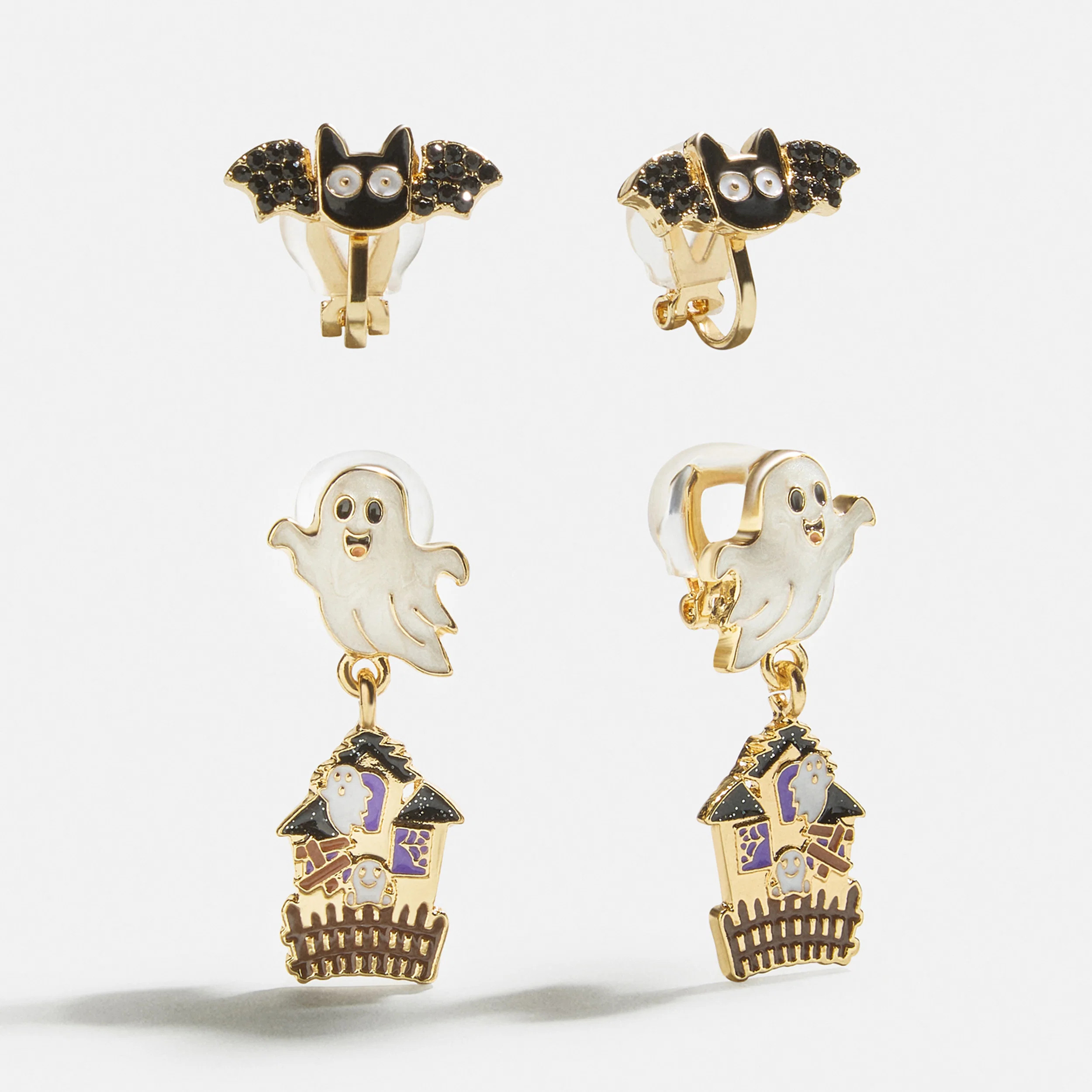 Lights Fright Kids' Clip-On Halloween Earring Set - Multi | BaubleBar