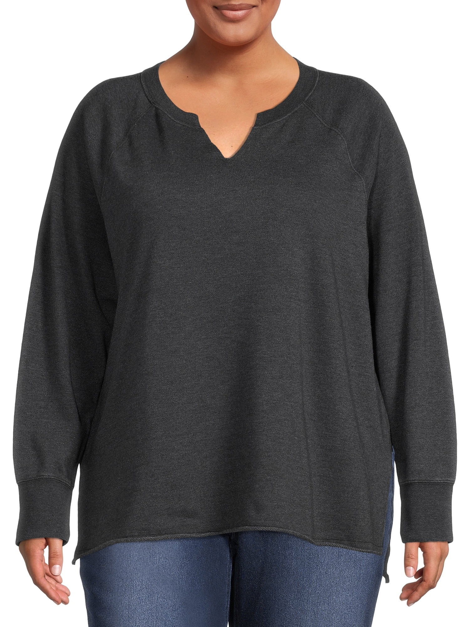 Terra & Sky Women's Plus Size French Terry Sweatshirt | Walmart (US)