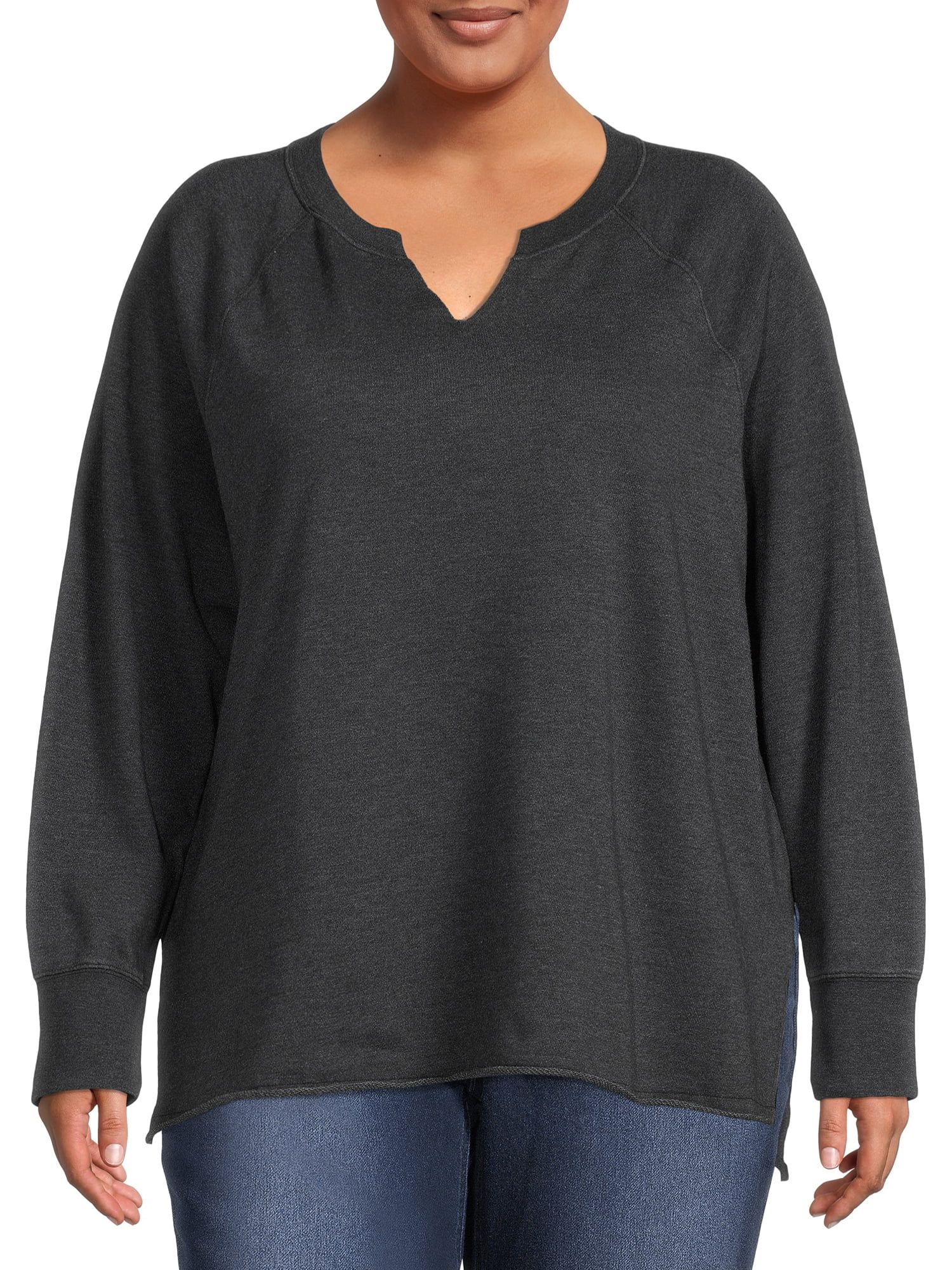 Terra & Sky Women's Plus Size French Terry Sweatshirt - Walmart.com | Walmart (US)