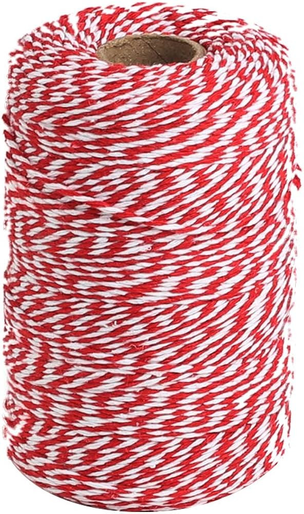 Tenn Well Red and White Twine, 656 Feet 200m Cotton Bakers Twine Ribbon for Baking, Butchers, Cra... | Amazon (US)