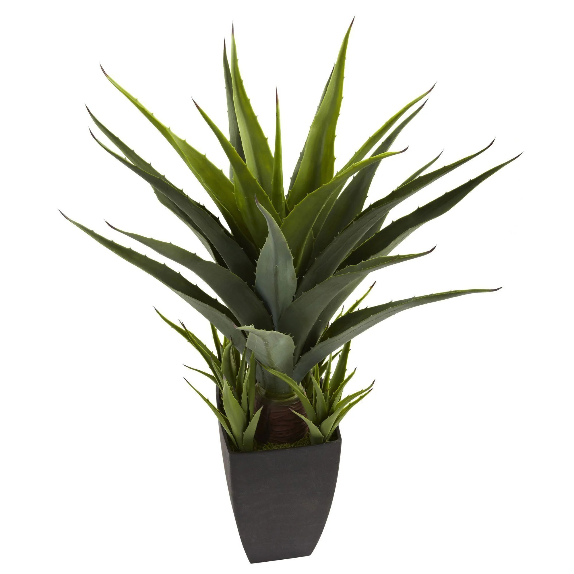 Agave w/Black Planter | Nearly Natural | Nearly Natural