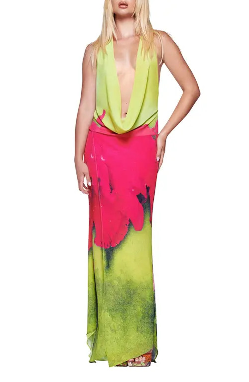 I.AM.GIA Samantha Halter Maxi Dress in Orchid Print at Nordstrom, Size Large | Nordstrom