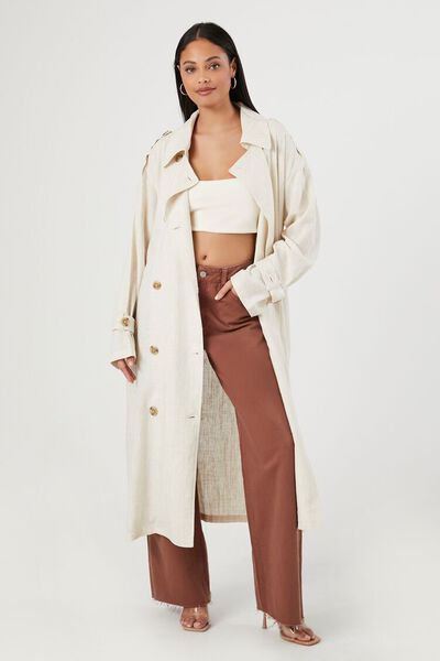 Notched Tie-Front Trench Coat | Forever 21