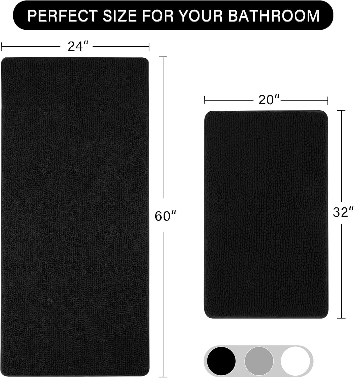 LOCHAS Bathroom Rugs Sets 2 Piece, 20 x 32 Plus 24 x 60 Inches Thick Non Slip Bath Rug Set, Absor... | Amazon (US)