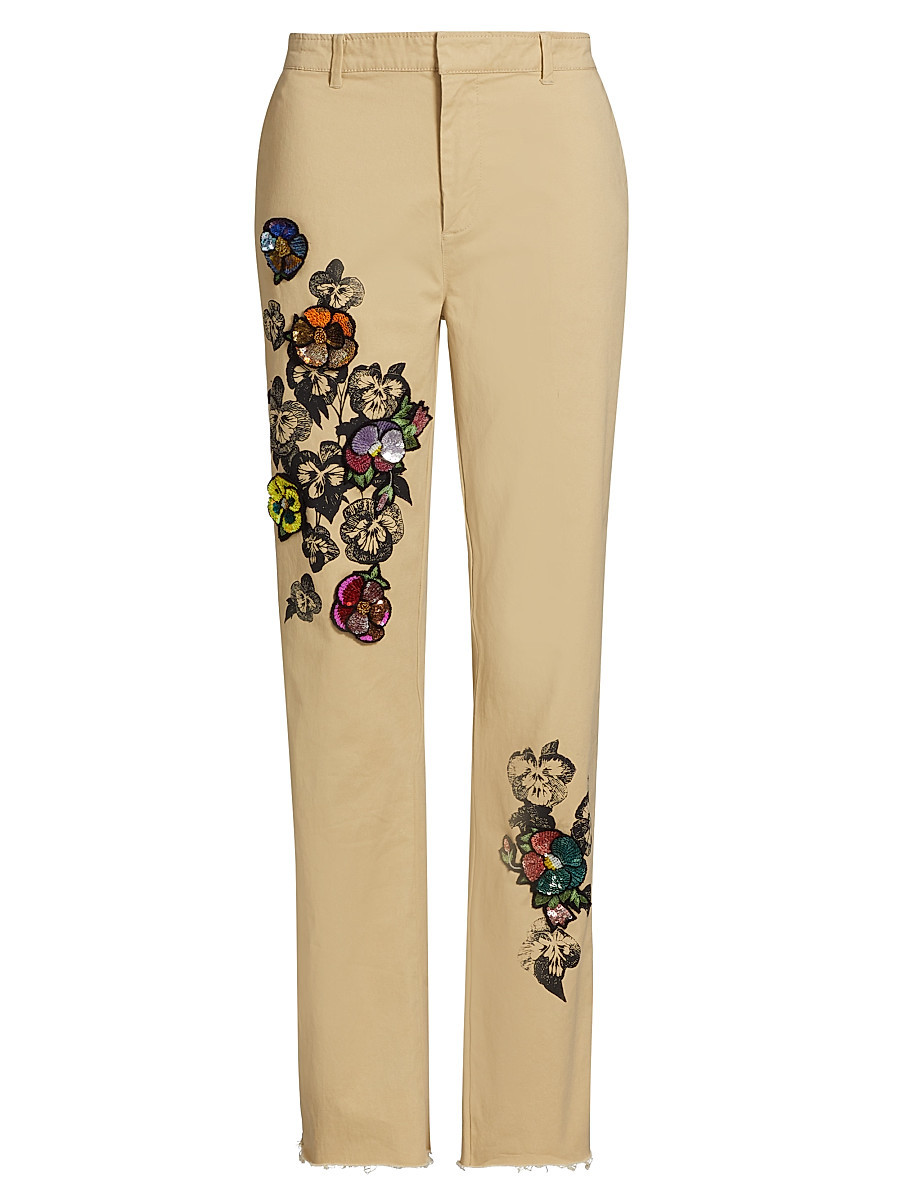 Women's Pansies Chino Pants - Khaki - Size Large | Saks Fifth Avenue
