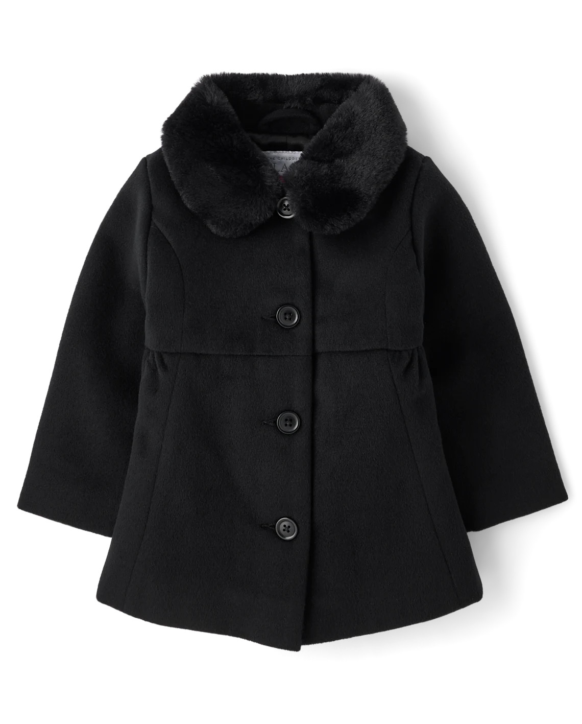 Toddler Girls Bow Coat - black | The Children's Place