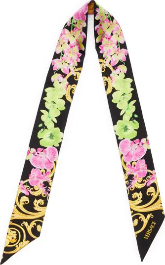 Medusa Orchid Silk Twill Skinny Scarf | Nordstrom