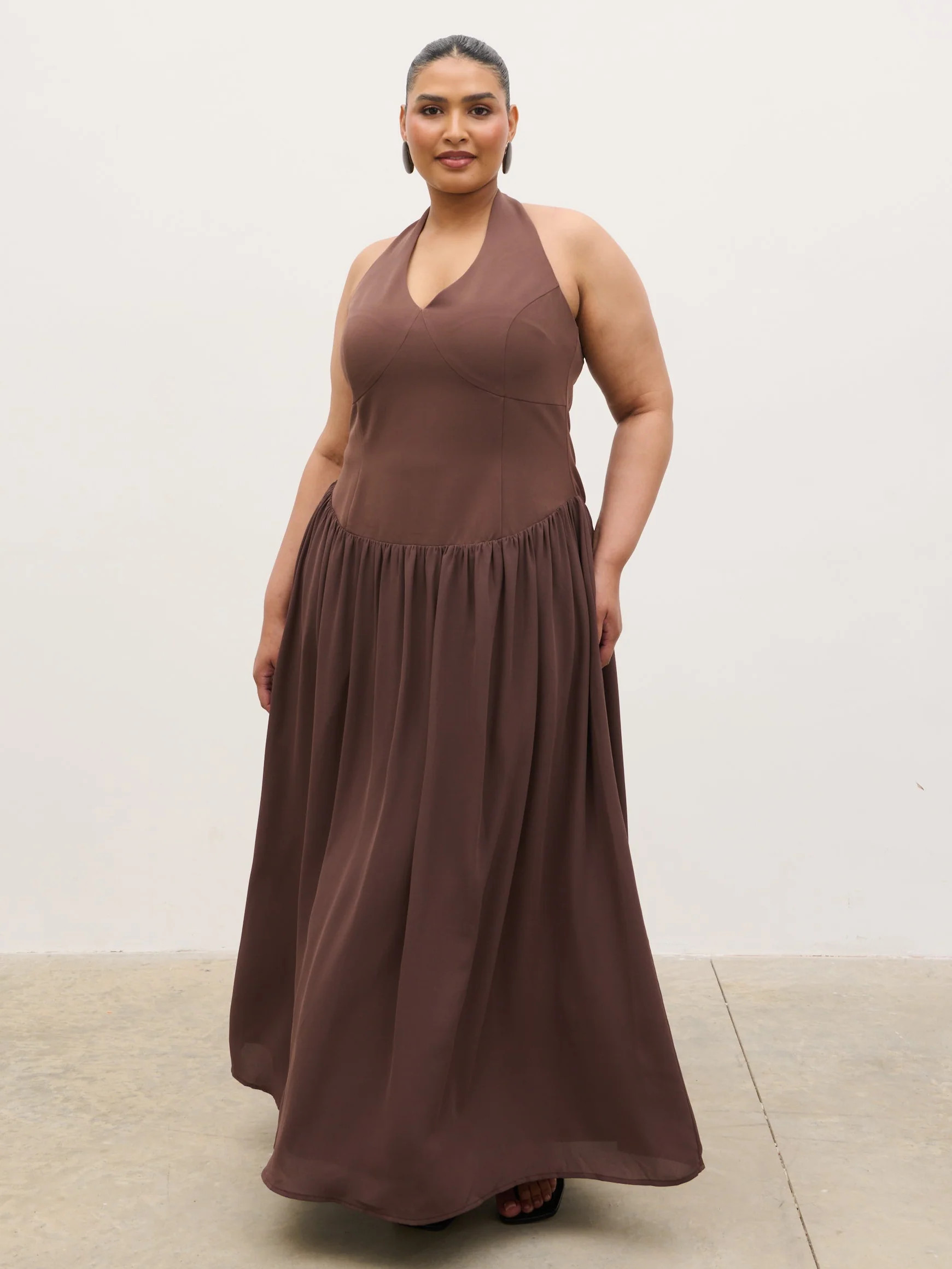Isadora Drop Waist Maxi Dress Curve | Pretty Lavish (UK)