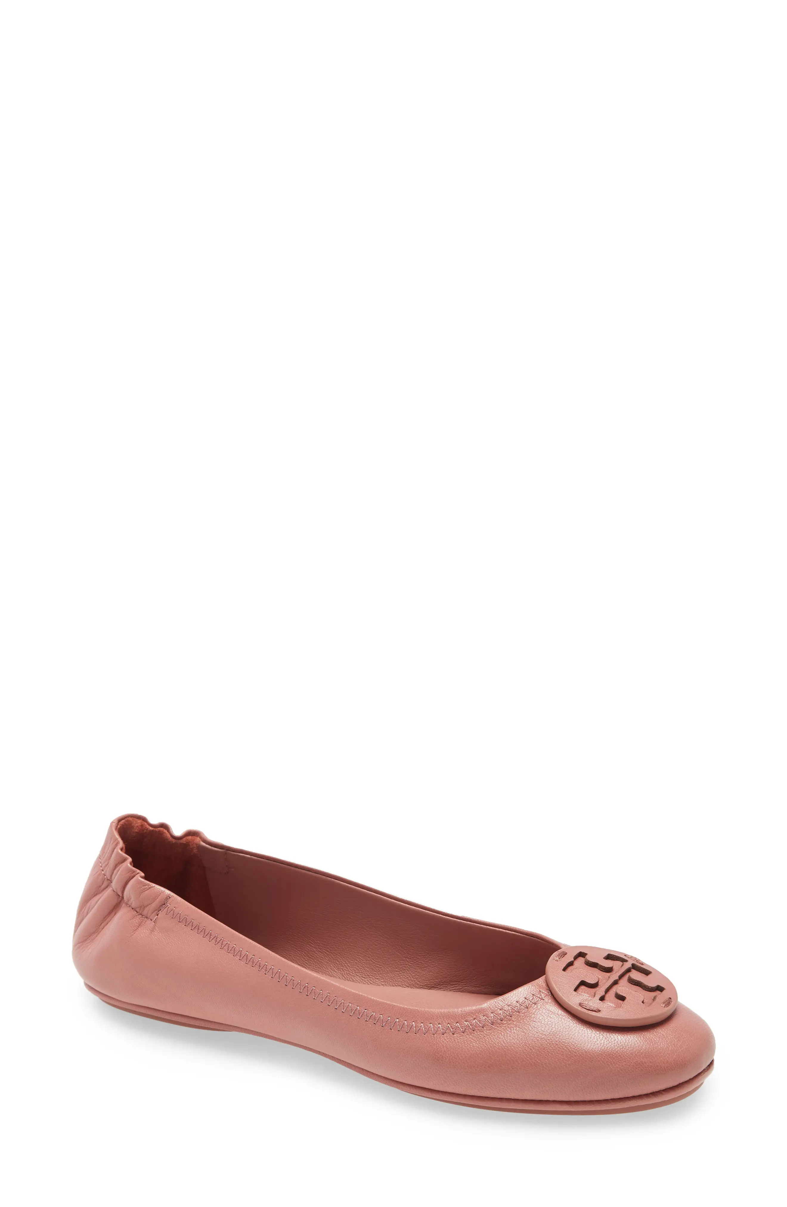 Women's Tory Burch Minnie Travel Ballet Flat, Size 5.5 M - Pink | Nordstrom