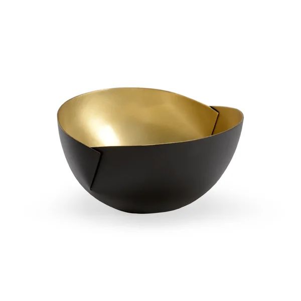 Metal Decorative Bowl in Matte Black/Gold | Wayfair North America