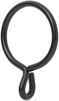 Ivilon Drapery Eyelet Curtain Rings - 1.7" Ring for Curtain Hook Pins, Set of 14 - Black | Amazon (US)