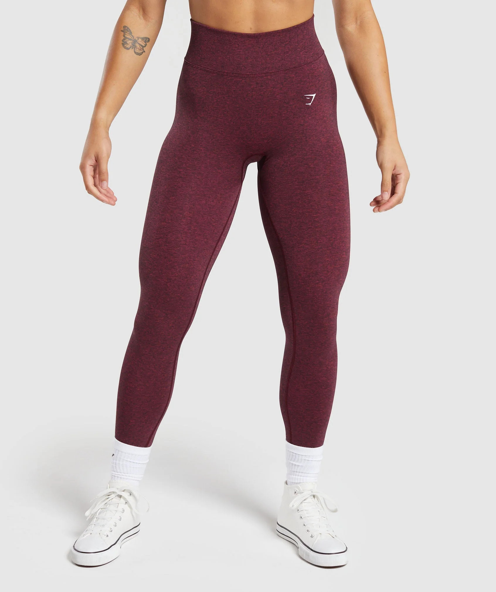 Gymshark Lift Contour Seamless Leggings - Vintage Pink/Black Marl | Gymshark US