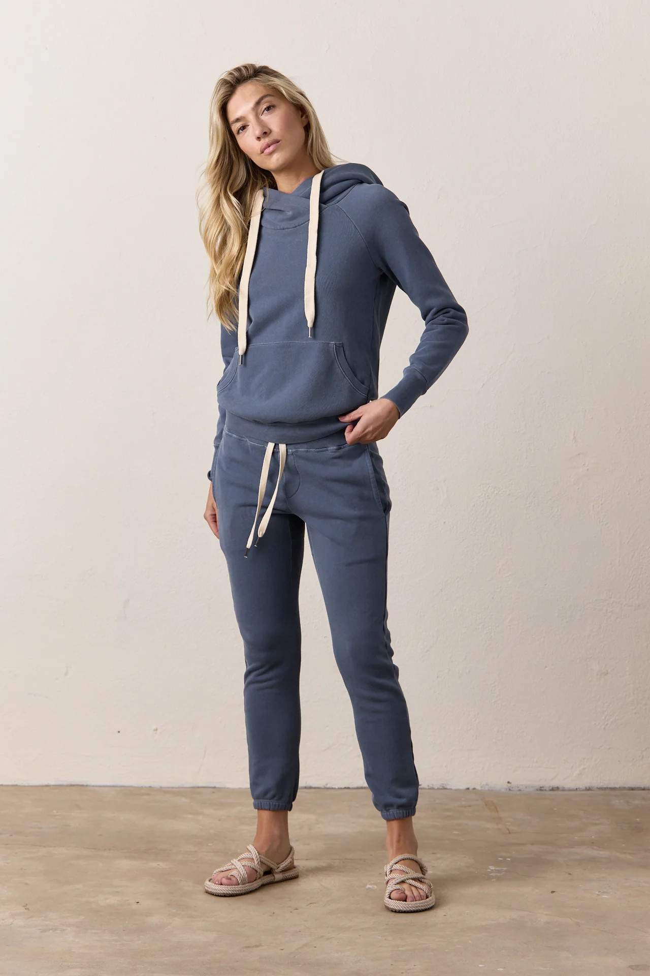 NSF Sayde Slim Loop Terry Sweatpant - Faded Neo Blue | NSF Clothing