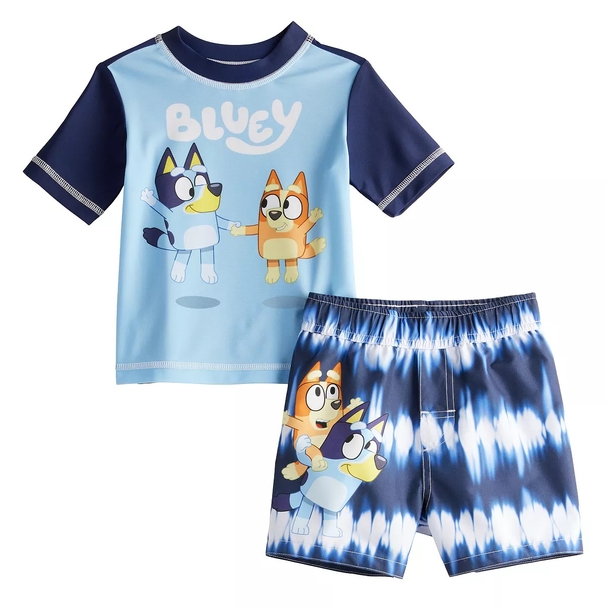 Toddler & Baby Boy Bluey 2-pc. Rash Guard and Swim Trunks Swimsuit Set | Kohl's