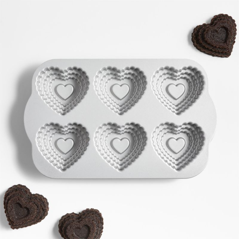 Nordic Ware Tiered Heart Cakelet Pan | Crate & Barrel | Crate & Barrel