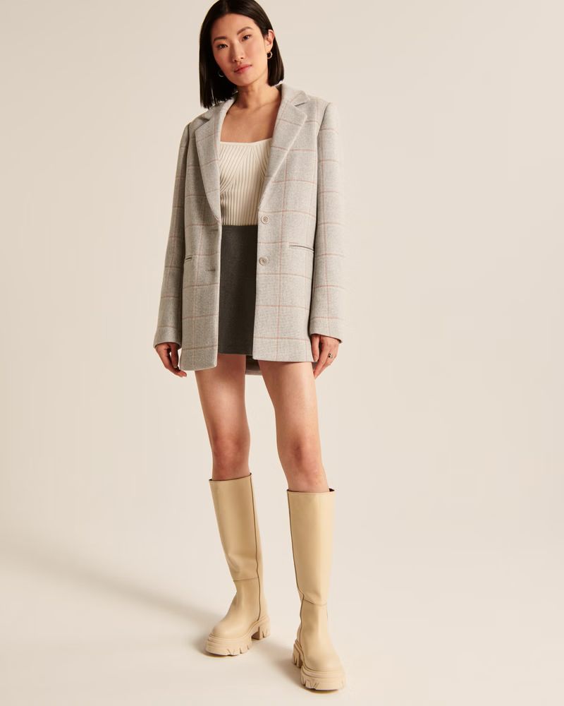 Women's Wool-Blend Blazer Coat | Women's Coats & Jackets | Abercrombie.com | Abercrombie & Fitch (US)