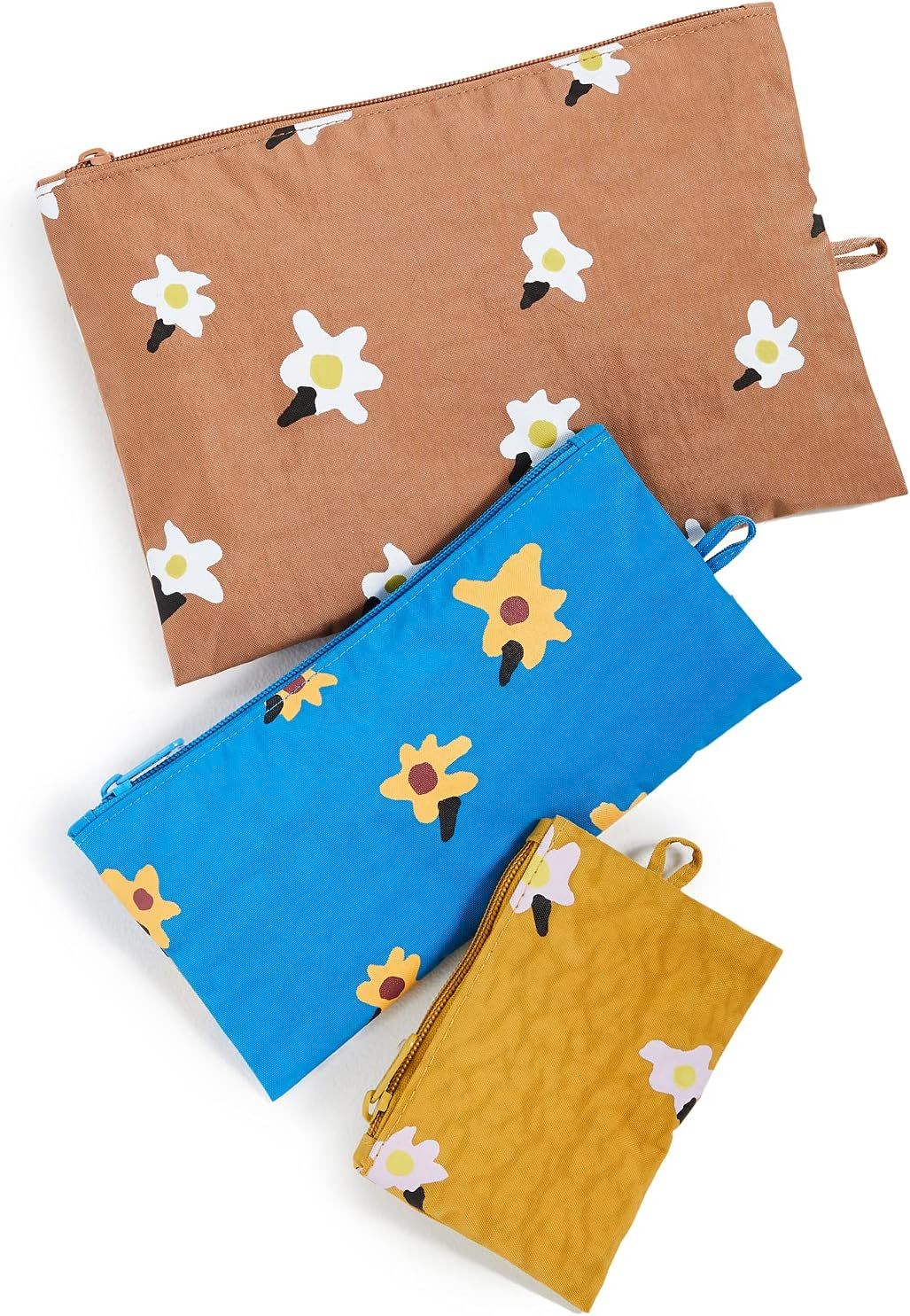 BAGGU Flat Pouch Set, Great for Travel and Storage, Painted Daisies | Amazon (US)