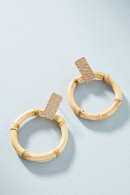 Bamboo Hooped Post Earrings | Anthropologie (US)