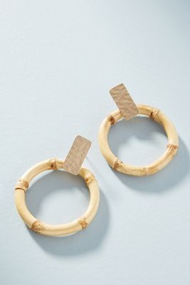 Bamboo Hooped Post Earrings | Anthropologie (US)