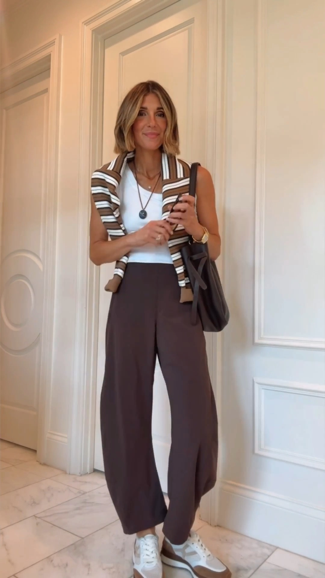Cute & comfy back to school mom outfits that aren't leggings.
I'm 5'7 wearing size small in tops, XS in pants, size 4 in Ruti — I sized up.

#LTKfall #LTKstyletip