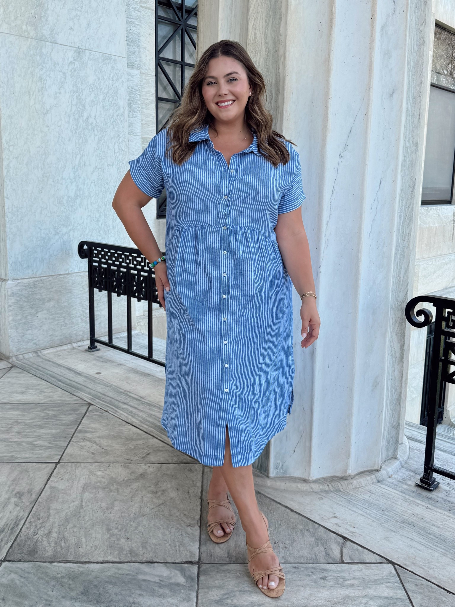 This dress is back in full stock AND on sale! 40% off one regular priced item + 30% off everything else with code MOMS 🛍️💙 wearing size 1X- available in Misses, Petite, & Plus

#LTKSeasonal #LTKPlusSize #LTKSaleAlert
