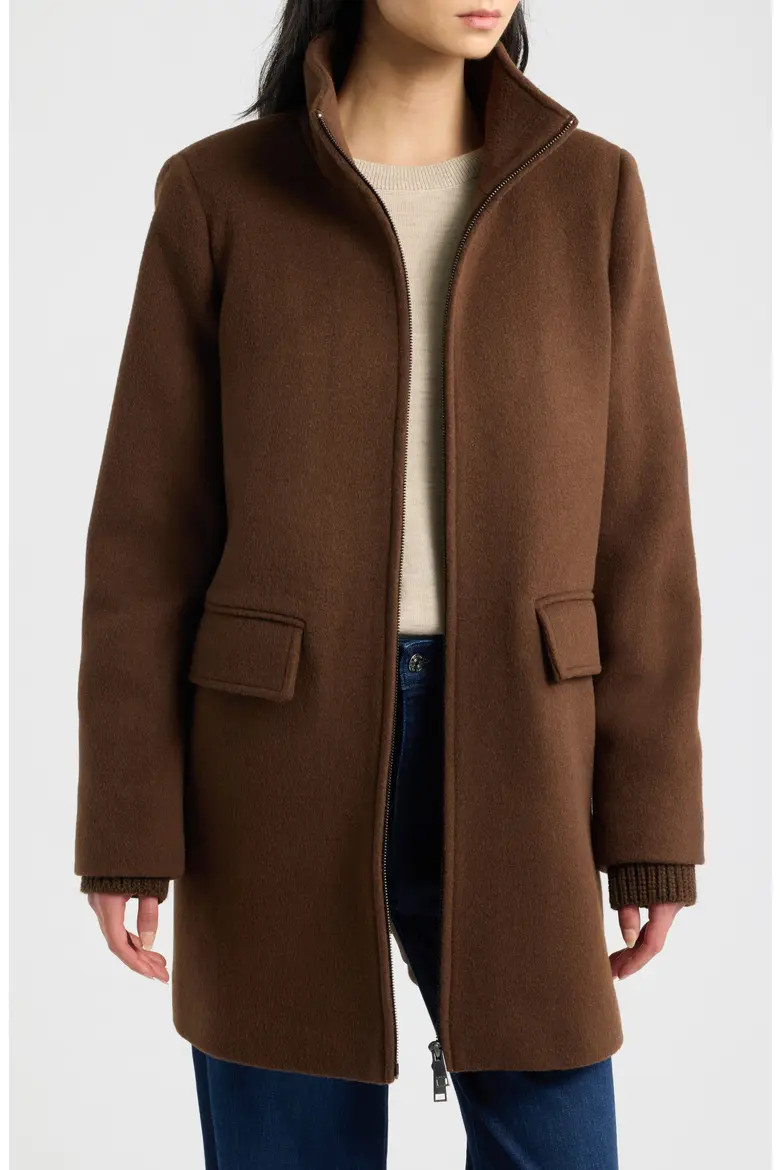 Stand Collar Wool & Cashmere Blend Coat (Women) | Nordstrom | Nordstrom