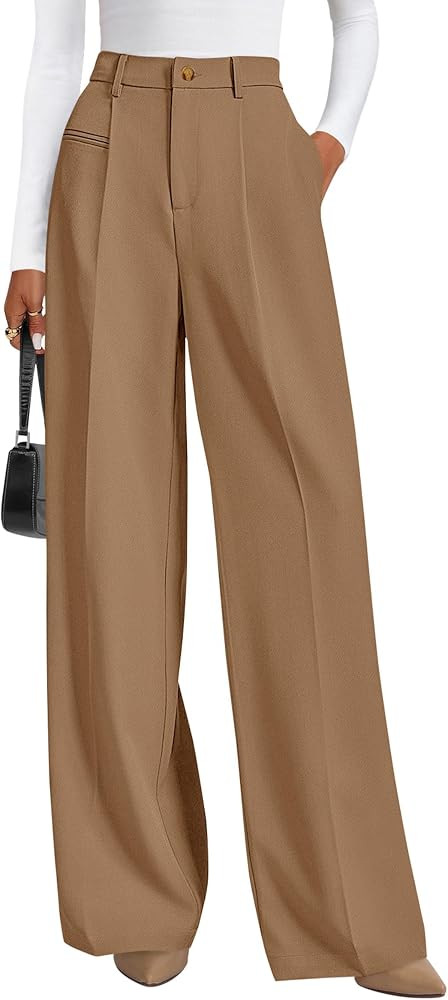 PRETTYGARDEN Womens Wide Leg Dress Pants 2026 Business Casual Flowy Work Palazzo Pants High Waist... | Amazon (US)