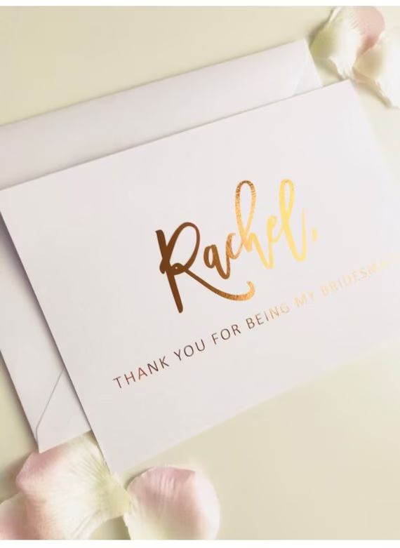 Foil thank you thank you card, Personalised card, Gold, Rose gold, Silver, Proposal card, Foil ca... | Etsy (US)