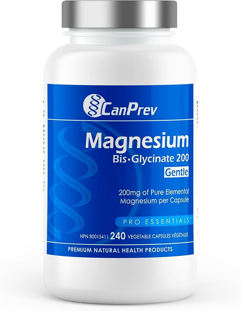 CanPrev - Pure Magnesium Bis-Glycinate 200mg (Gentle) | 240 v-caps | Elemental Chelated Complex S... | Amazon (CA)