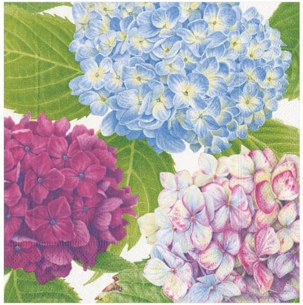 Caspari Hydrangea Garden Cocktail Napkin, Multicolored | Amazon (US)