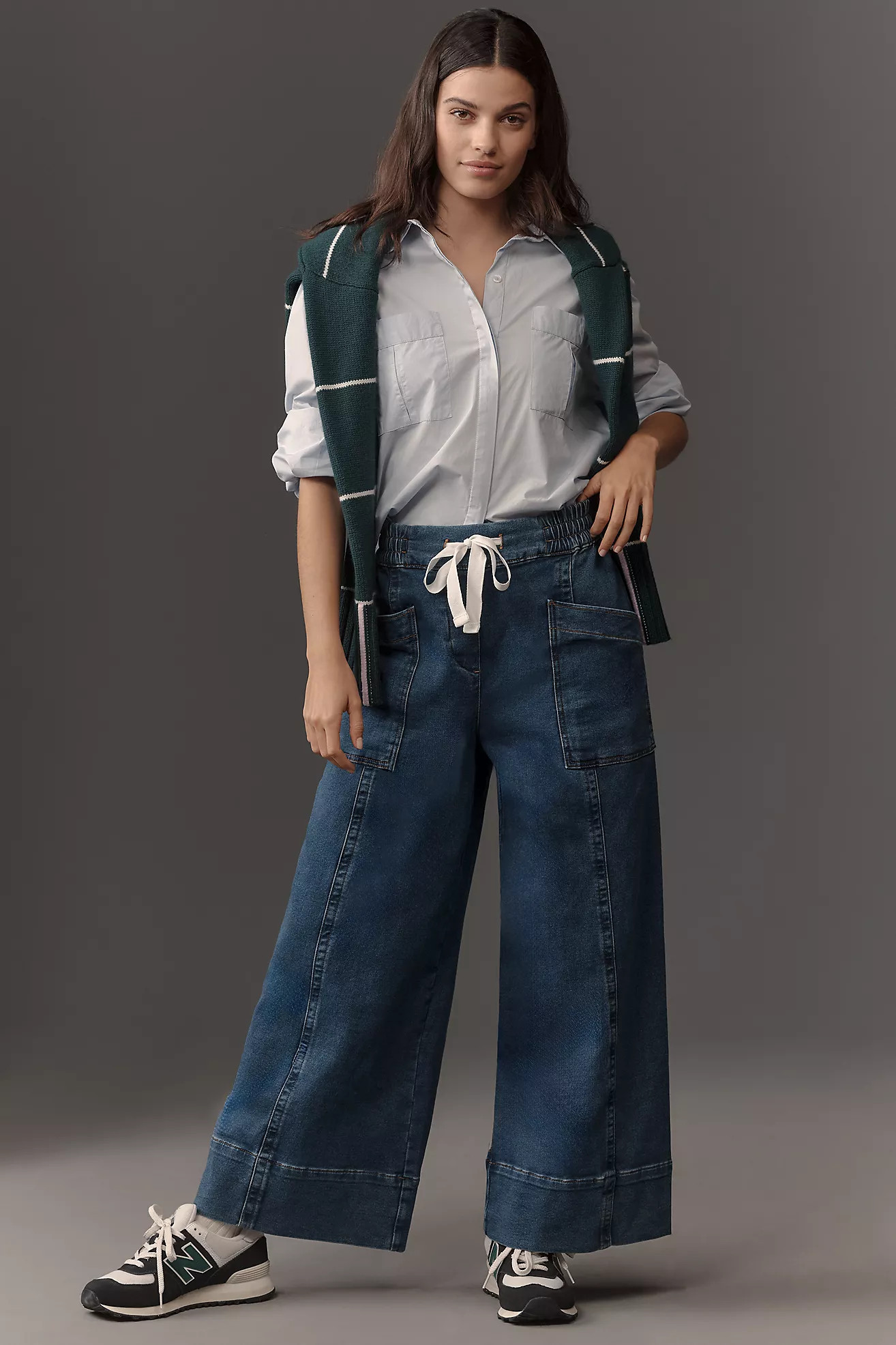 Maeve Tie-Waist Wide-Leg Jeans | Anthropologie (US)