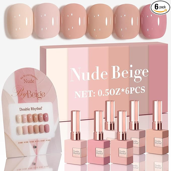 Double Rhythm 6 Pcs 15 ML Gel Polish Set Same Color Same Bottle Soak Off Gel Polish Kit Nail Art ... | Amazon (US)