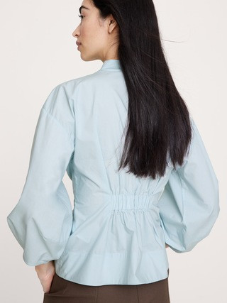 Cotton Poplin Cinched-Waist Shirt | Banana Republic (US)