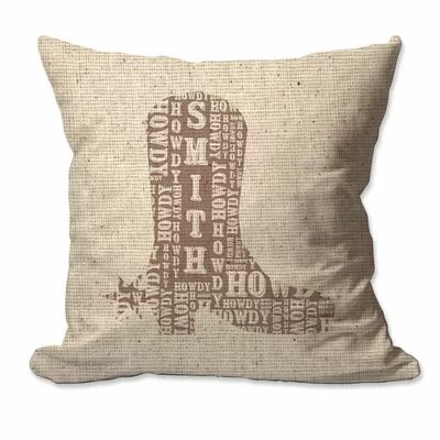 Wachapreague Cowboy Boot with Name Throw Pillow Cover Millwood Pines Customize: Yes | Wayfair North America