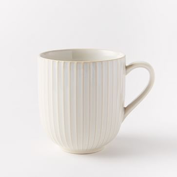 Textured Mugs (Set of 4) - White (Lines) | West Elm (US)