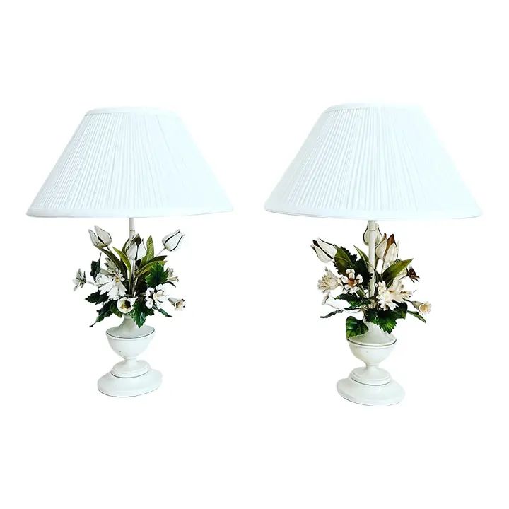 1950s Italian Topiary Lamps & Shades - a Pair | Chairish