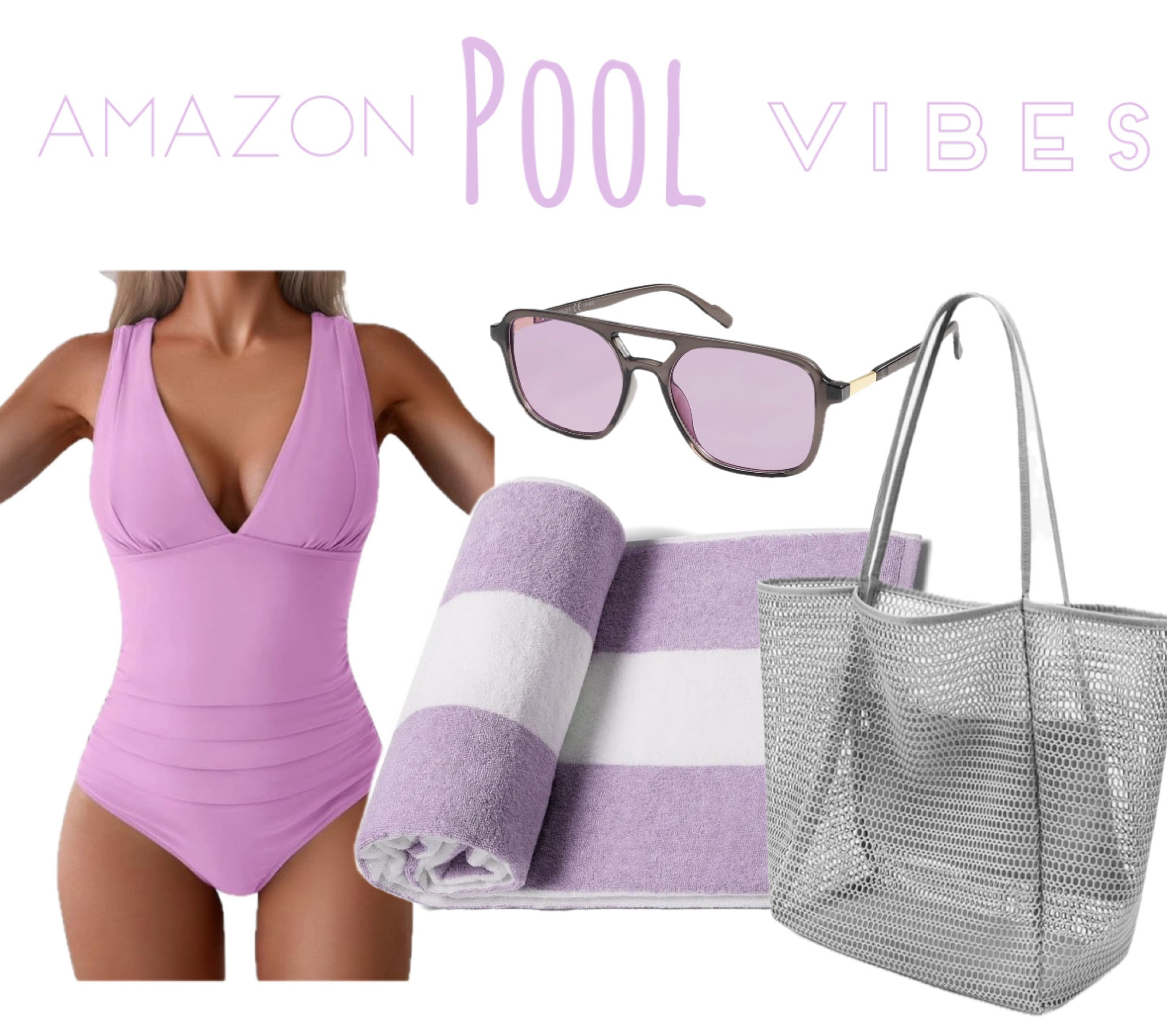 Amazon Pool Vibes. 

#bathingsuit #beach #beachtowel #vacation #purplesunglasses #retroglasses #onepiece #summer 

#LTKSwim #LTKTravel