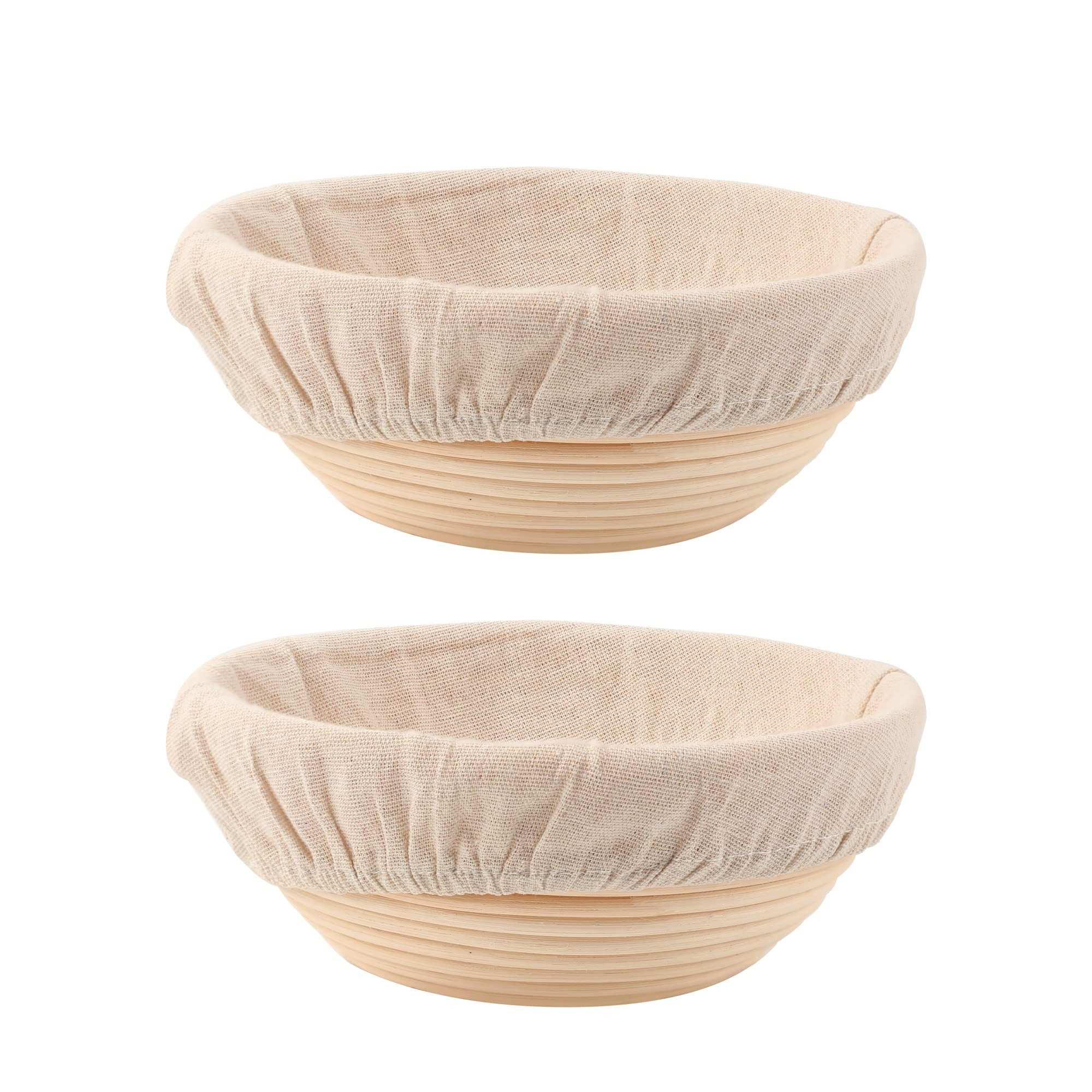 Bread Proofing Baskets Set of 2 8.5 inch Round Dough Proofing Bowls w/Liners Perfect for Home Sou... | Amazon (US)