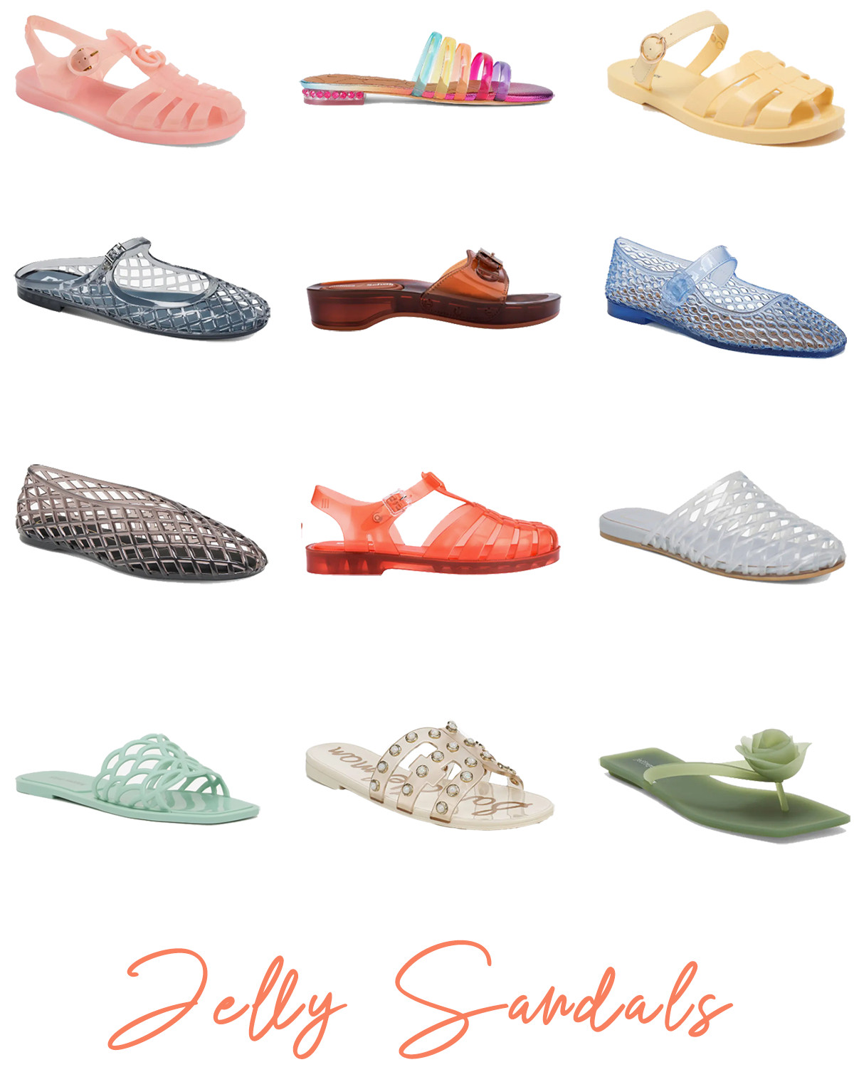 Jelly Sandals

My vivid memories of jelly sandals fell into two camps: the smell of the plastic and the blisters they would leave on my feet from rubbing against my skin. You’d think that would’ve deterred me from wearing them, but clearly not! The jelly sandals that are trend these days have improved in comfort, but still have the youthful look from my childhood. And if sandals aren’t your thing, there are flats and slip-on options, too. 

 