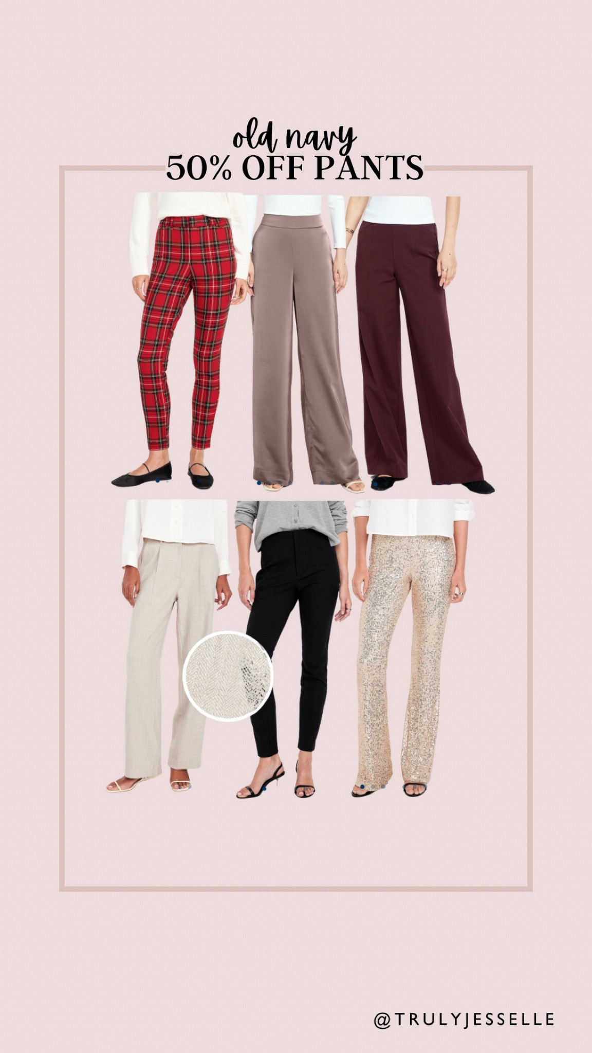 Old Navy 50% off pants for the family, trouser pants, holiday pants, sparkle pants

Deal good thru tomorrow, 11/19

#LTKSaleAlert #LTKFindsUnder50 #LTKStyleTip