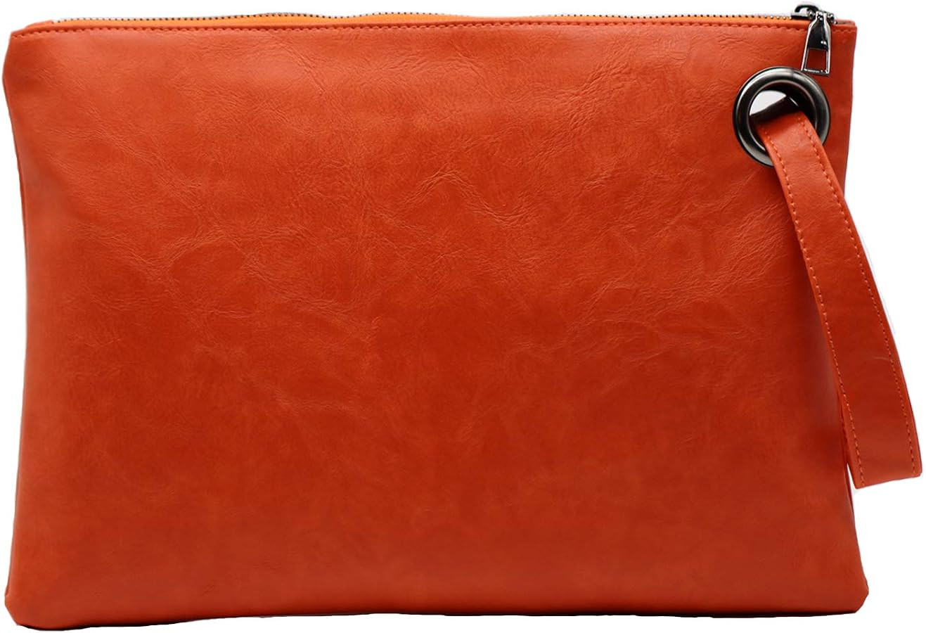 Amaze Women's Oversized Envelope Clutch Purse, Large PU Leather Evening Bag with Wristlet Strap f... | Amazon (US)