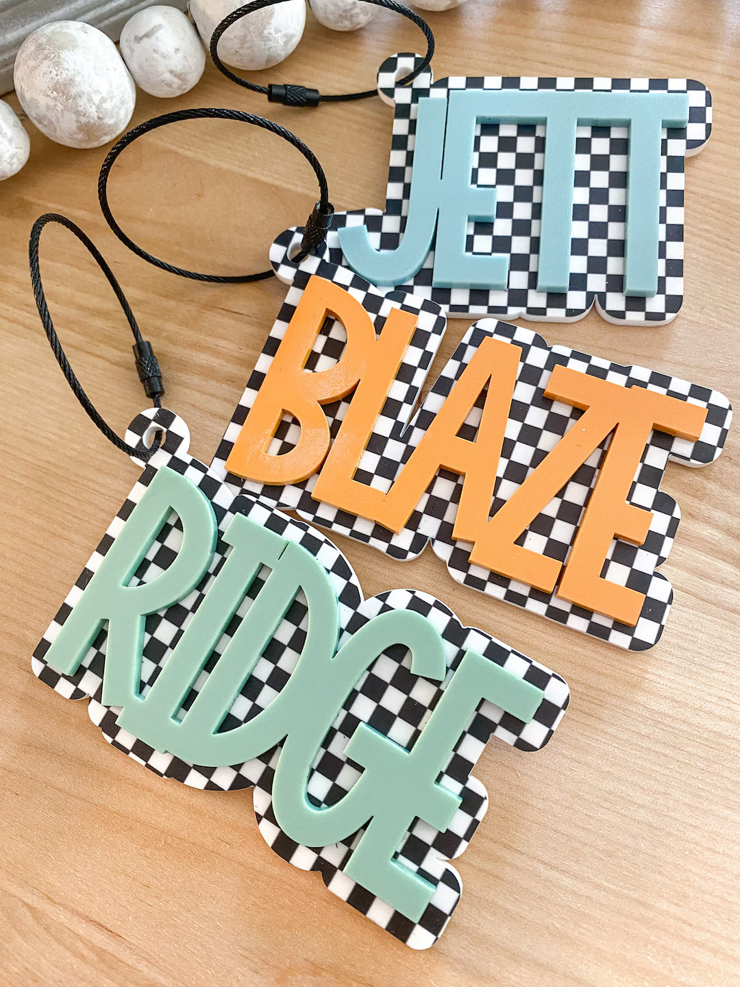 Acrylic Checkered Keychain | Personalized Acrylic Name Tag | Backpack Name Tag | Diaper Bag Keych... | Etsy (US)