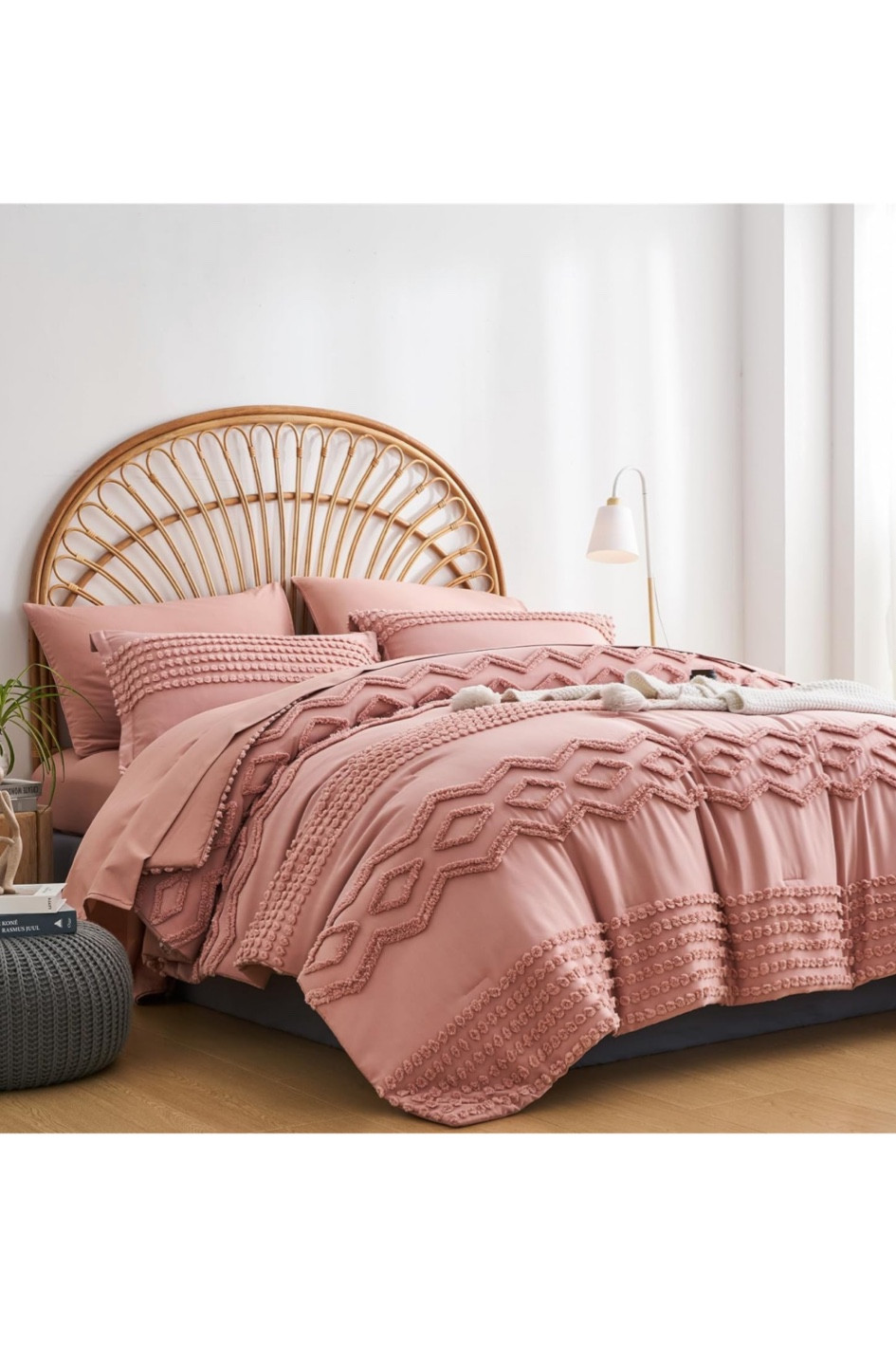 Montessori toddler bed. The frame and mattress are from Walmart. They are both an amazing deal. The bed in the bag that is from Amazon. I love the mauve Boho vibe. 

#LTKfamily #LTKkids #LTKhome