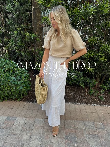 Amazon drop collection! Linen essentials. This outfit is FAB! Top is on SALE for $18! Wearing a small in both. Both come in 4 colors/patterns! Outfit comes in sizes XXS-5X. 

The drop collection. Blouse. Amazon style. Amazon fashion. Maxi skirt. Linen. 

#LTKsalealert #LTKunder50 #LTKstyletip