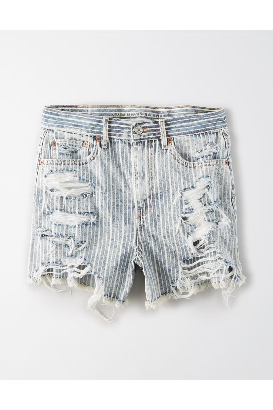 AE 90s Boyfriend Denim Short Women's Retro Indigo Stripe 18 | American Eagle Outfitters (US & CA)