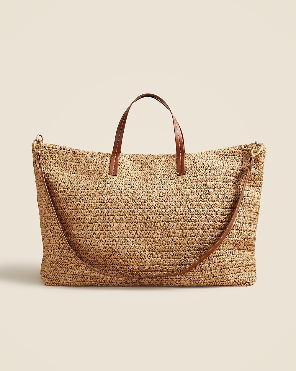 Palma overnight tote in handknotted straw and leather | J. Crew US